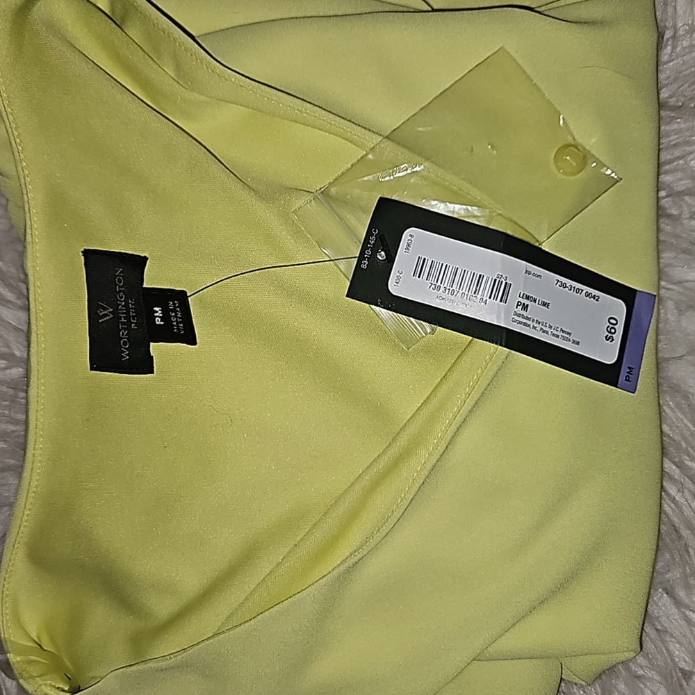 Worthington Yellow Long-Sleeve Dress – Size Medium Petite (NWT) - Picture 2 of 6